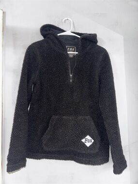 Fox Black Sherpa Half-Zip Pullover Hoodie